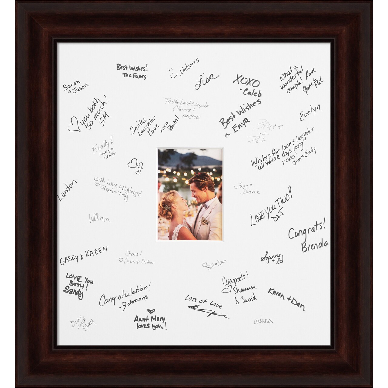 Coffee Signature Mat Picture Frame, Photo Frame Wedding Guest Book Alternative, Autograph Picture Mat for Signature Board, Wedding Celebrations Graduations Support Encouragement or Retirement